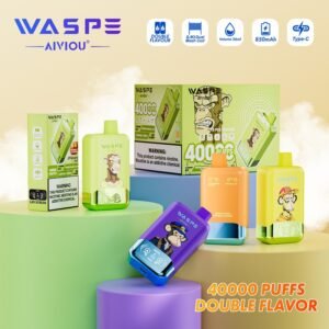 【40,000回吸引】WASPE AIVIOU 40000 Puffs | 液晶ディスプレイ搭載・コスパ最強の持ち運びシーシャ（ニコチン・タール0mg）