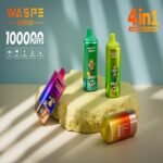 WASPE Aiviou 10万回吸引 4-in-1 プレミアム持ち運びシーシャ — 4つの味を1台で。究極の吸いごたえと利便性 (ニコチン・タール0)