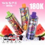 WASPE 8 in 1 Crystal | 180,000パフ 大容量使い捨てVAPE | 8フレーバー切り替え・充電式