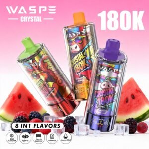 WASPE 8 in 1 Crystal | 180,000パフ 大容量使い捨てVAPE | 8フレーバー切り替え・充電式